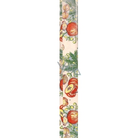 Nekupto Dárkový balicí papír 70 x 200 cm Vánoční Bílý jablka, ořechy, větvička