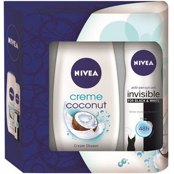 Nivea Visible Blue antiperspirant sprej 150 ml + Coconut Cream sprchový gel 250 ml pro ženy kosmetická sada