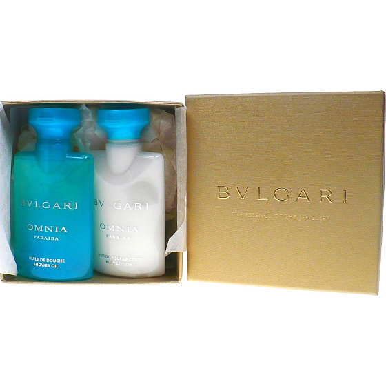 Bvlgari Omnia Paraiba sprchový gel pro ženy 40 ml + tělové mléko 40 ml, dárková sada