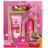 Idc Institute Fruit & Care Black Plum, Orange a Strawberry sprchový gel 100 ml + tělové mléko 60 ml + pilník na nehty 1 kus, kosmetická sada
