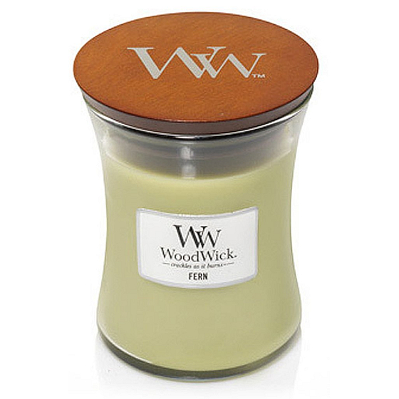 WoodWick Fern - Kapradina vonná svíčka s dřevěným knotem a víčkem sklo velká 609,5 g