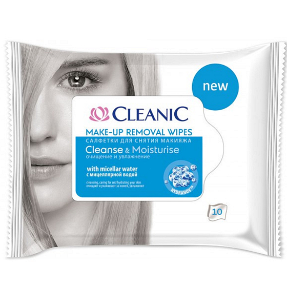 Cleanic Cleanse & Moisturise hydratační odličovací ubrousky 10 kusů