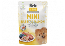 Brit Care Mini Rabbit & Salmon Fillets In Gravy kompletné superprémium karmivo pro dospělé psy mini plemen kapsička 85 g