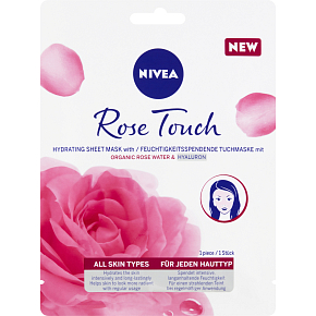 Nivea Rose Touch 10-minutowa nawilżająca maska tekstylna 1 szt.