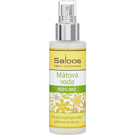 Saloos Woda miętowa 100% Bio pobudzający naturalny tonik do twarzy dla skóry tłustej i mieszanej 100 ml