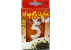 Happy light Świeczka urodzinowa cyfra 5 w pudełku