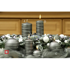 Lima Galaxy svíčka šedá koule 100 mm 1 kus