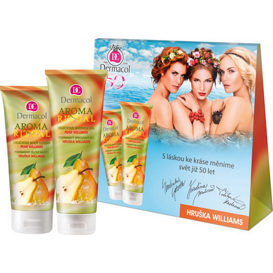 Dermacol Aroma Ritual Pear Williams Hruška sprchový gel 250 ml + tělové mléko 200 ml, kosmetická sada