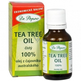 Dr. Popov Tea Tree Oil 100% čistý olej z čajovníku australského, s antiseptickými účinky 25 ml Dr. Popov Tea Tree Oil 100% čistý olej z čajovníku australského, s antiseptickými účinky 25 ml
