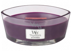 WoodWick Spiced Blackberry - Pikantní ostružina vonná svíčka s dřevěným knotem a víčkem sklo loď 453 g