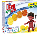 Dr. Devil WC Push Pull Gel Cytrynowy Świeży WC blok bez koszyka, 2 × 20 g