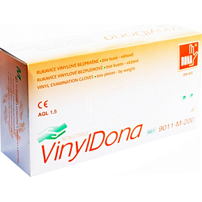 Vulkan VinylDona vinylové jednorázové bezprašné rukavice velikost S, 100 ks