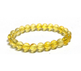 Cytryn elastyczny naturalny kamień, kulka 8 mm / 16 - 17 cm, kamień obfitości, sukcesu