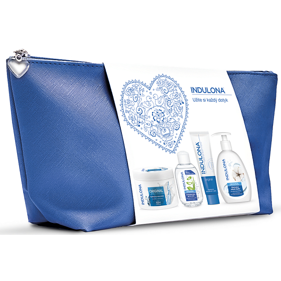 Indulona Original hydratační tělový krém pro všechny typy pokožky 250 ml + tekuté mýdlo dávkovač 300 ml + krém na ruce 85 ml, kosmetická sada