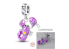 Charm Srebrny 925 Luminozny - Znak Zodiaku Skorpion, zawieszka na bransoletkę