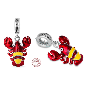 Charm Srebrny 925 Homar, zawieszka na bransoletkę zwierzę