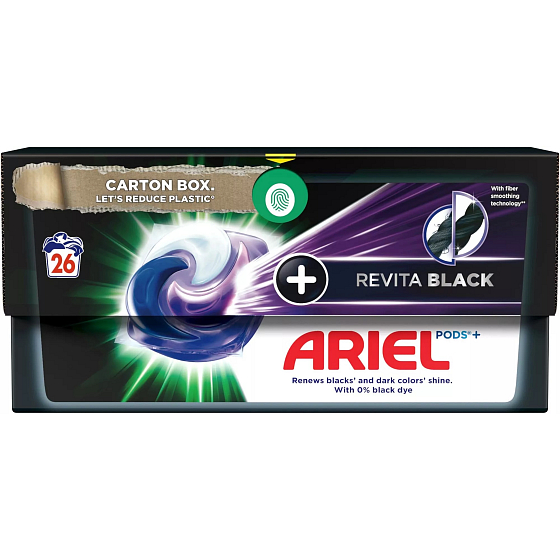 Ariel All in1 Pods Revitablack gelové kapsle pro černé a tmavé prádlo 26 kusů
