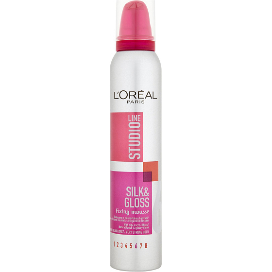 Loreal Paris Studio Line Silk & Gloss Fixing Mousse fixační pěna na vlasy 200 ml