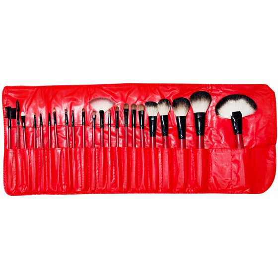 Be Chic! Luxury Red Collection sada 22 kosmetických štětců
