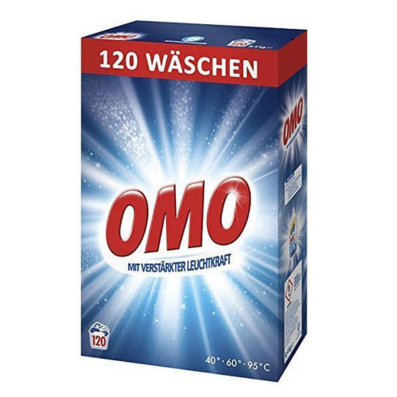 Omo Zářivá bělost prášek na praní, bílé prádlo 120 dávek 8,4 kg