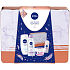 Nivea Wellness Moments Creme Soft sprchový gel 250 ml + zklidňující micelární voda 200 ml + Black & White Clear antiperspirant roll-on 50 ml + Care zklidňující krém 200 ml + plechová krabička, kosmetická sada
