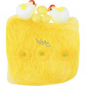 Sisal z dekoracjami żółty 13 x 12 cm Sisal z dekoracjami żółty 13 x 12 cm