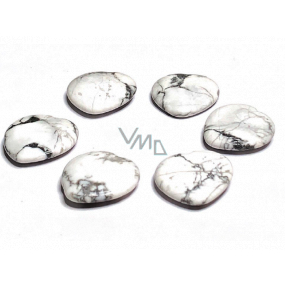 Magnezit / Howlit biały Kamień, lewy kamień szlachetny w kształcie serca naturalny kamień 3 cm 1 sztuka, ochronny kamień Magnezit / Howlit biały Kamień, lewy kamień szlachetny w kształcie serca naturalny kamień 3 cm 1 sztuka, ochronny kamień