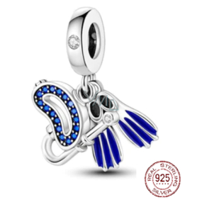 Charm Srebrny 925 do nurkowania, snorkelingu, 3w1 zawieszka na bransoletkę sport