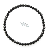 Onyx fasetowy elastyczny naturalny kamień, kulka 4 mm / 19 cm, kamień życiowej siły