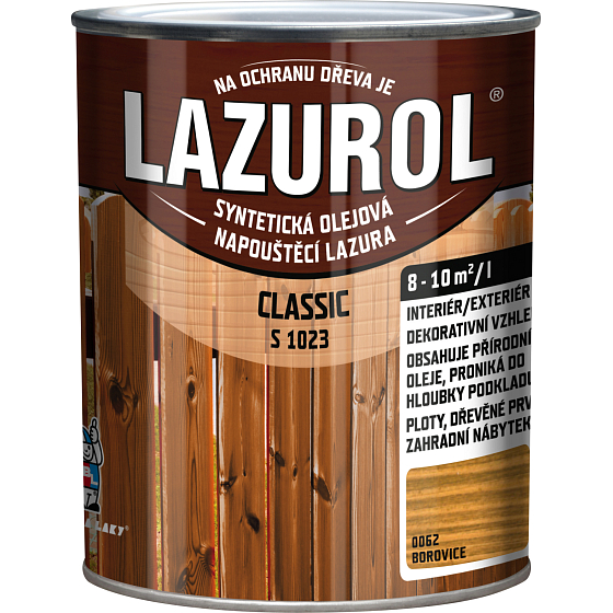 Lazurol Classic S1023 cienkowarstwowa lazura do drewna z olejami, 0062 sosna, 750 ml