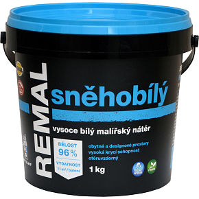 REMAL Śnieżnobiała wysoce biała farba na ścianę, 1 kg