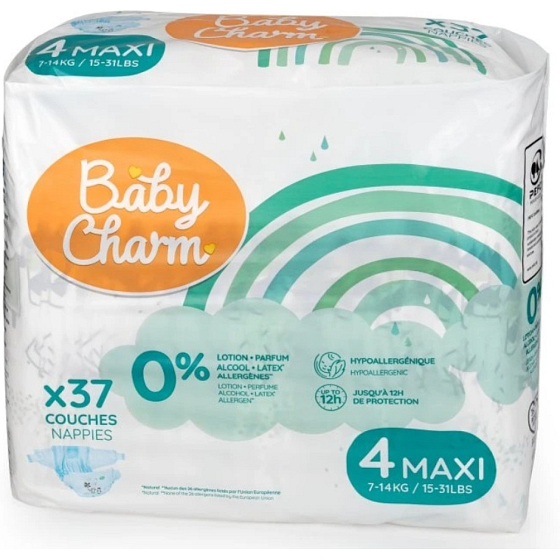 Baby Charm jednorázowe pieluchy Super Dry Flex Maxi 7-14 kg, 37 szt.