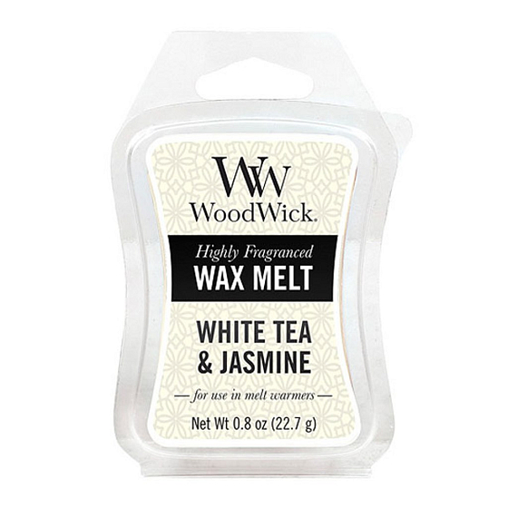 WoodWick White Tea & Jasmine - Bílý čaj a Jasmín vonný vosk do aromalampy 22.7 g