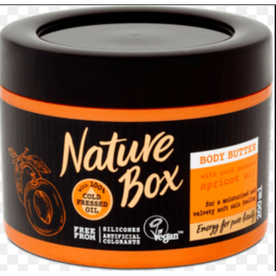 Nature Box Meruňka Vitamínový antioxidant tělové máslo pro pocit intenzivního obnovení pokožky se 100% za studena lisovaným olejem, vhodné pro vegany 200 ml
