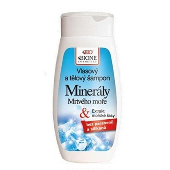Bione Cosmetics Minerály Mrtvého moře a extrakt mořské řasy vlasový a tělový šampon 260 ml