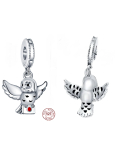 Zawieszka ze srebra próby 925 Harry Potter - Sowa Hedwiga z listem, charms do bransoletki