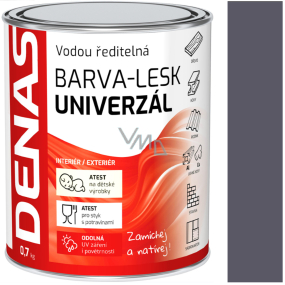 Denas Univerzál barva lesklá 0111 Šedá 0,7 kg Denas Univerzál barva lesklá 0111 Šedá 0,7 kg