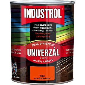 Industrol S2013 uniwersalny połysk farba wierzchnia na metal i drewno, 7551 pomarańczowa, 750 ml