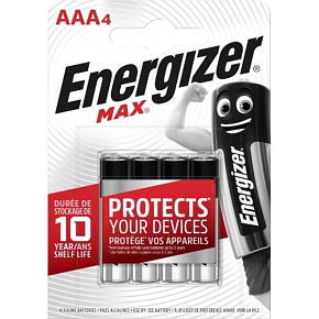 Energizer Max Alkaline AAA baterie mikrotužková, 4 ks