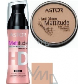 Astor Mattitude HD make-up 002 30 ml + pudr Anti Shine Mattitude 001 14 g