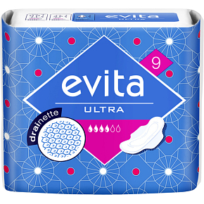 Evita Ultra Drainette, damskie wkładki, 9 szt.
