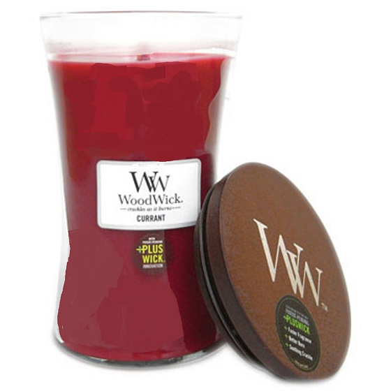 WoodWick Currant - Rybíz vonná svíčka s dřevěným knotem a víčkem sklo velká 609,5 g