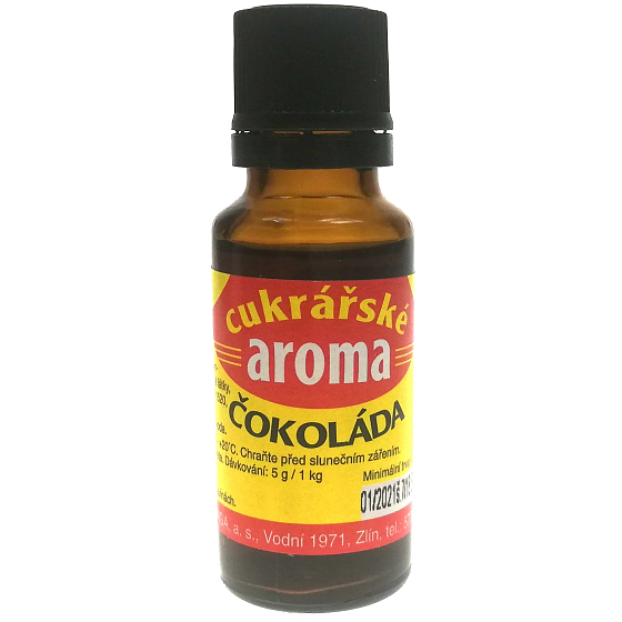 Aroma Čokoláda Lihová příchuť do pečiva, nápojů, zmrzlin a cukrářských výrobků 20 ml