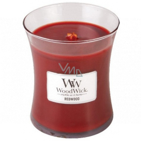 WoodWick Redwood - Santalové dřevo vonná svíčka s dřevěným knotem a víčkem sklo střední 275 g