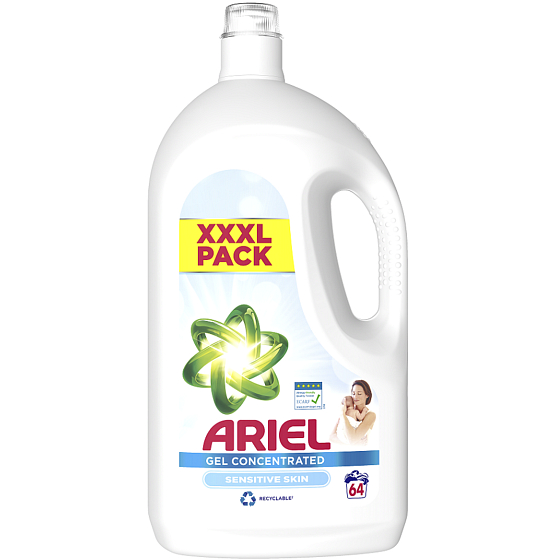 Ariel Sensitive Skin tekutý prací gel 64 dávek 3,52 l