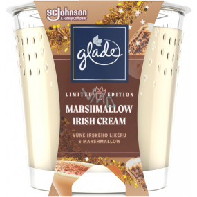Glade Marshmallow Irish Cream z zapachem irlandzkiego likieru i pianek marshmallow w szkle, czas palenia do 38 godzin 129 g