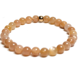 Miesięczny kamień pomarańczowy elastyczna naturalna kamień, kulka 6 mm / 16 - 17 cm, kamień losu