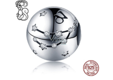 Zawieszka ze srebra próby 925 znak zodiaku Koziorożec + cyrkonie, koralik do bransoletki 9 mm