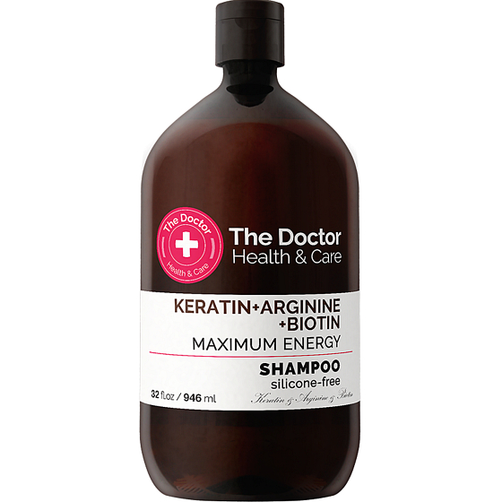 The Doctor Health & Care Keratin + Arginine + Biotin Maximum Energy keratynowy szampon do wzmocnienia i blasku włosów 946 ml
