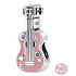 Charm Srebrny 925 Gitara różowa, koralik na bransoletkę zainteresowania